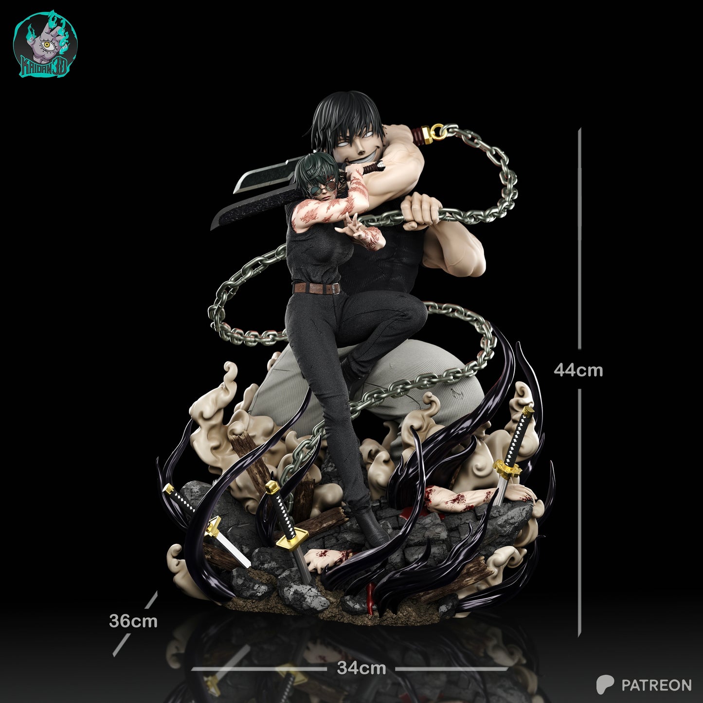 Maki x Toji Zenin (FACE VARIANTS INCLUDED) - Unassembled and Unpainted Garage Kit - Model Deisgned by Kaidan3D