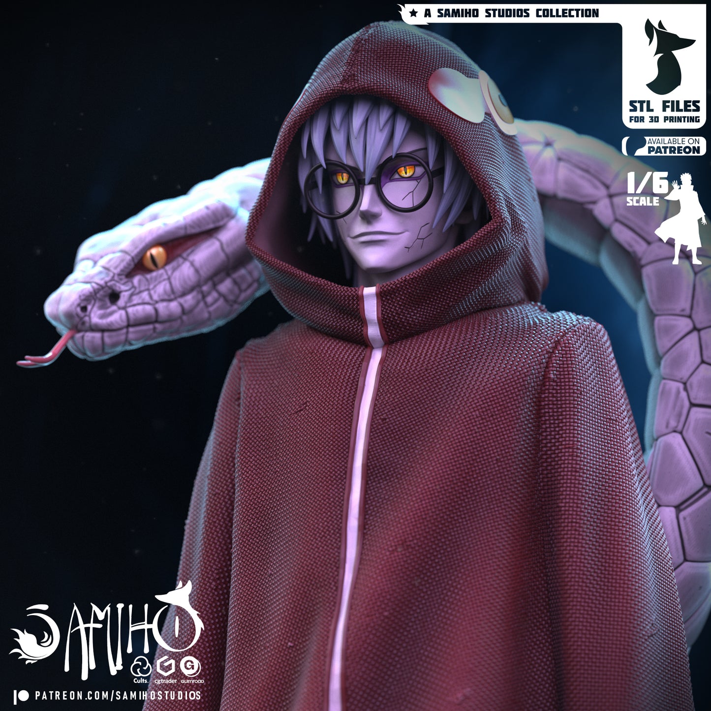 Kabuto - Edo Tensei - Unassembled and Unpainted Garage Kit - Model Designed by Samiho Studios