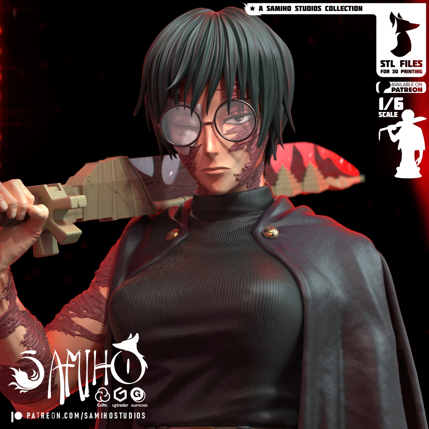 Maki Bust - Unassembled and Unpainted Garage Kit - Model Designed by Samiho Studios