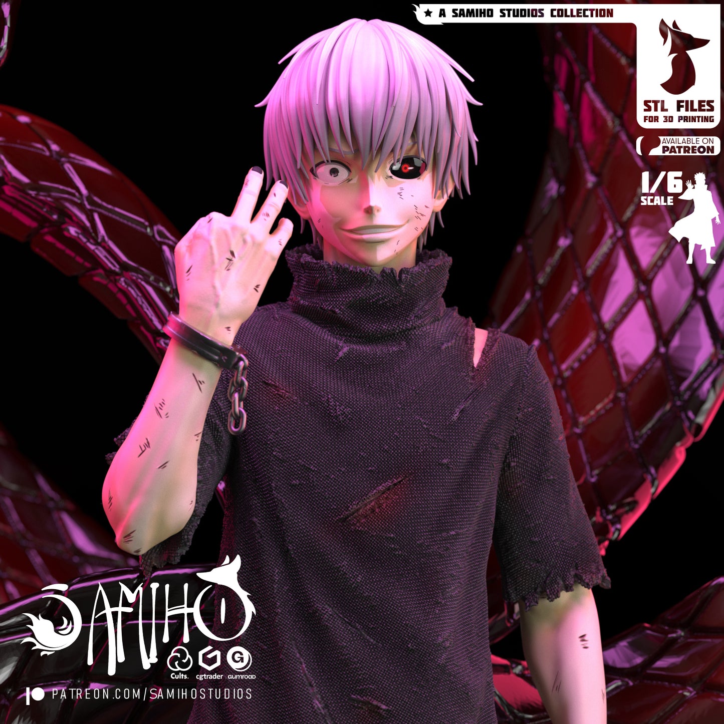 Kaneki - Unassembled and Unpainted Garage Kit - Model Designed by Samiho Studios
