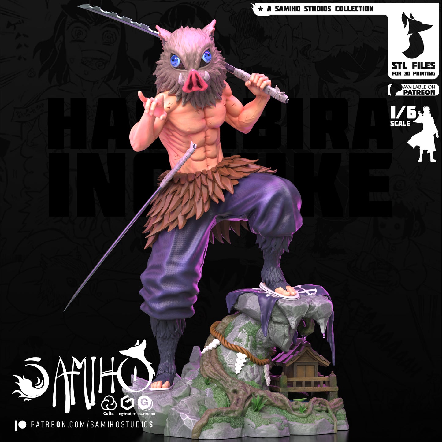 Inosuke - Unassembled and Unpainted Garage Kit - Model Designed by Samiho Studios
