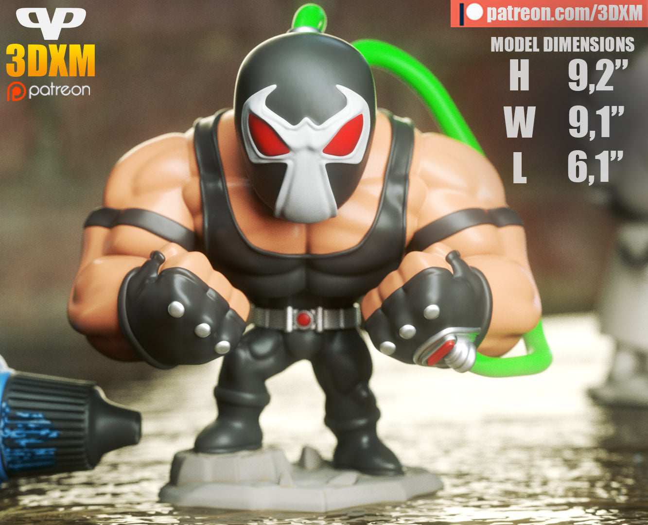 Bane - Unassembled and Unpainted Garage Kit - Model Designed by ChibiSTL