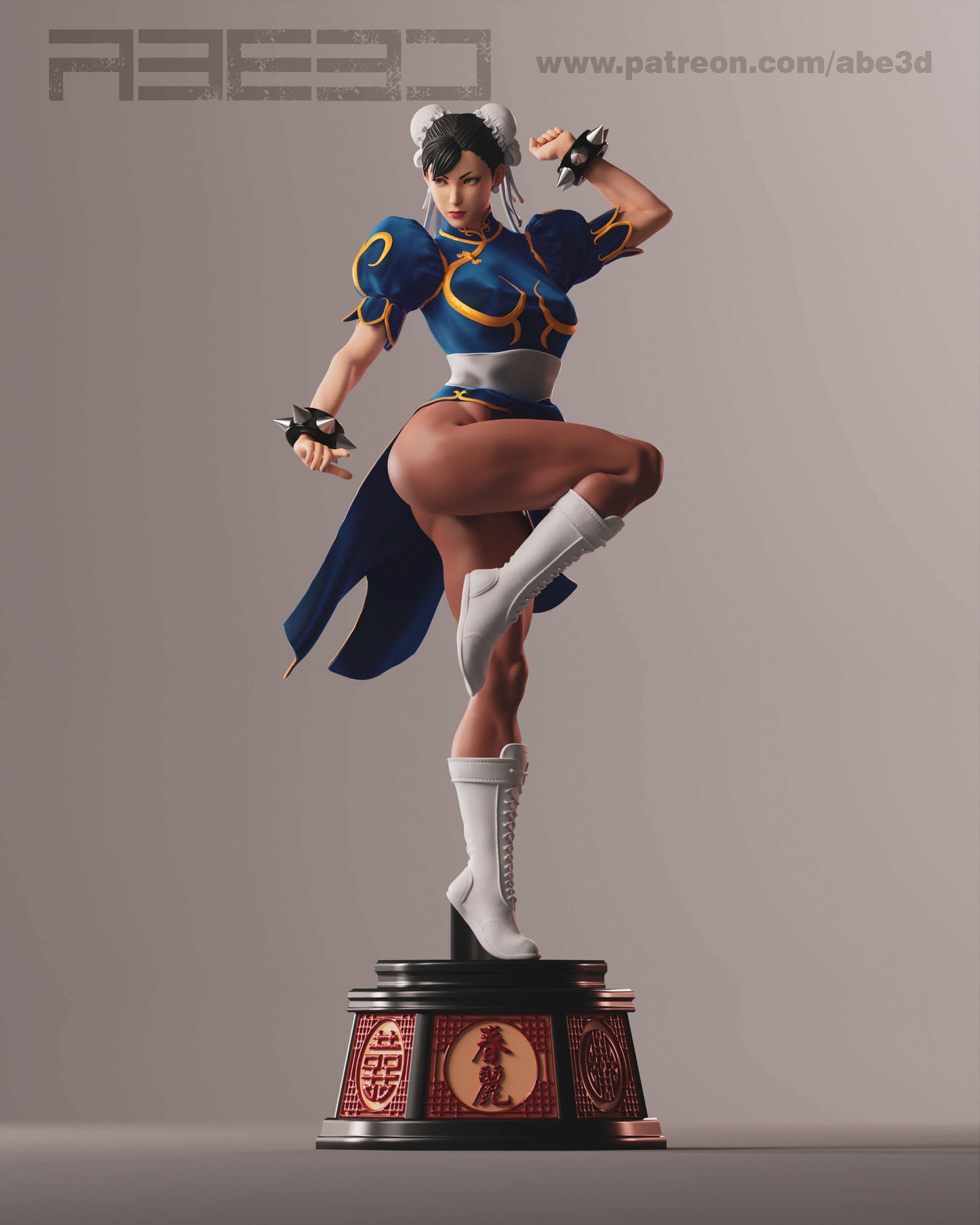 Chun Li - Unassembled and Unpainted Garage Kit - Model Designed by Abe3d