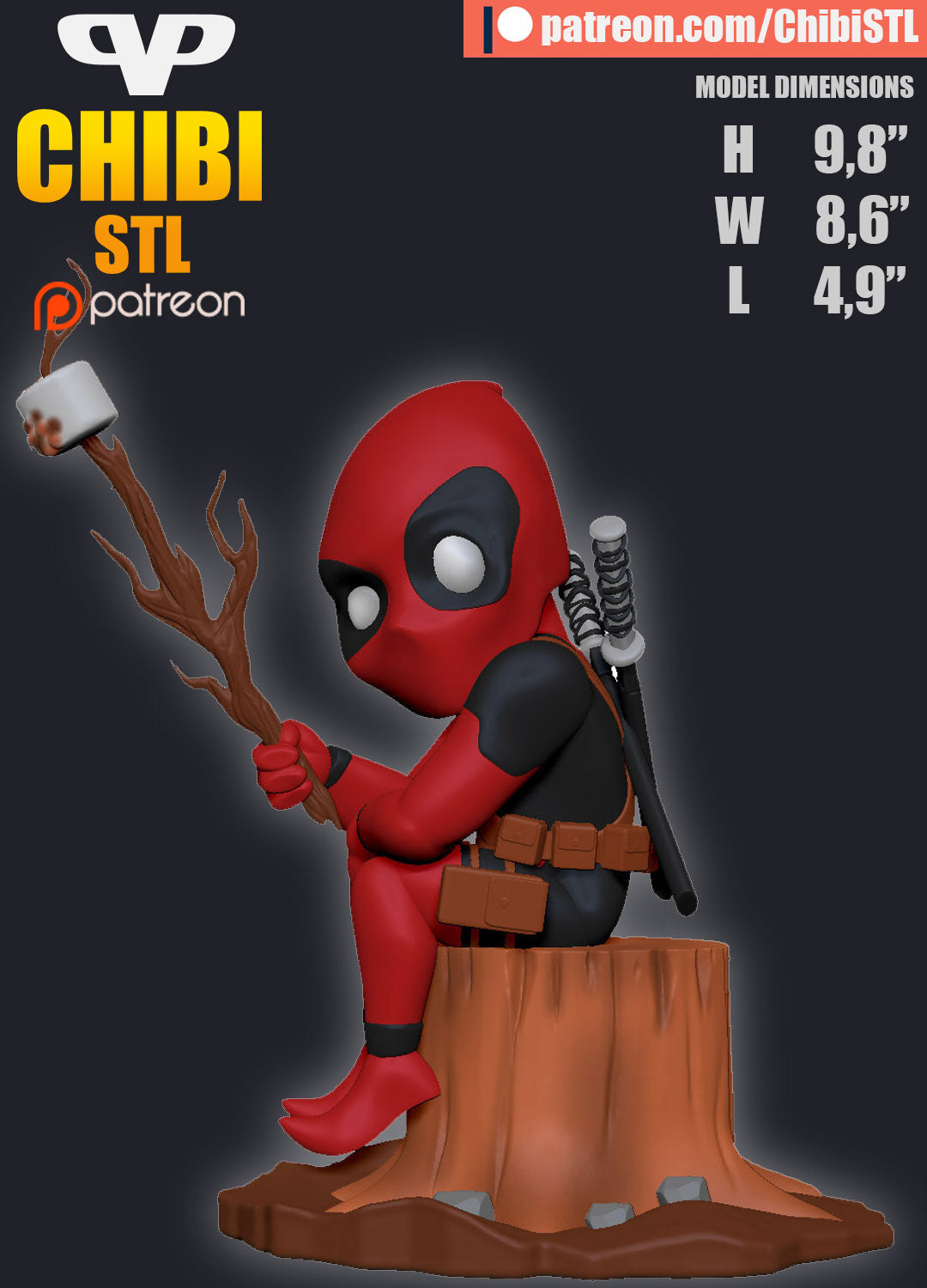 Ghost Rider and DeadPool - Unassembled and Unpainted Garage Kit - Model Designed by ChibiSTL