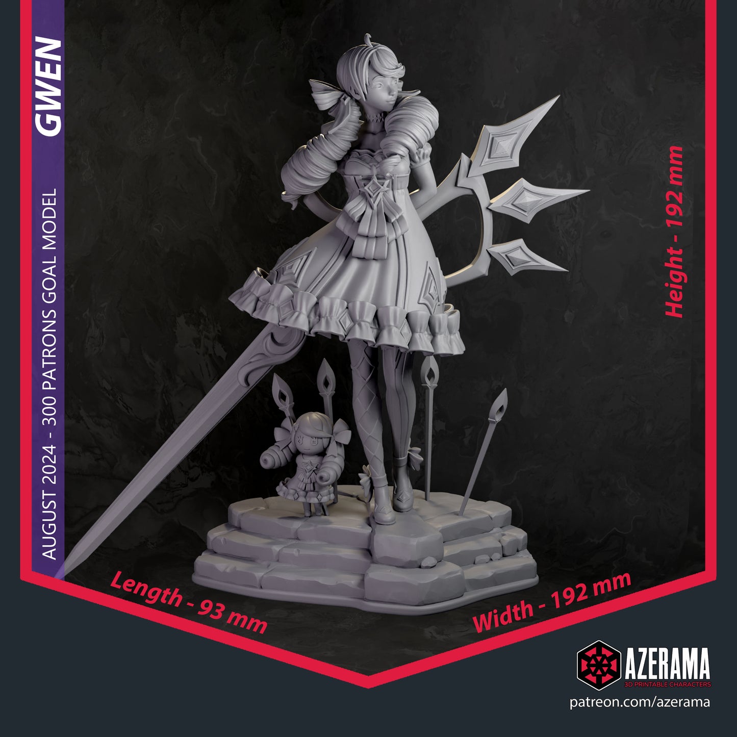 Gwen - Unassembled and Unpainted Garage Kit - Model Designed by Azerama
