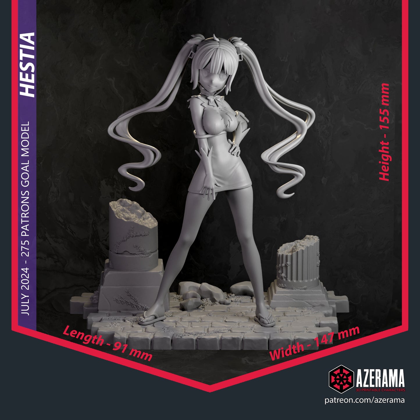 Hestia - Unassembled and Unpainted Garage Kit - Model Designed by Azerama