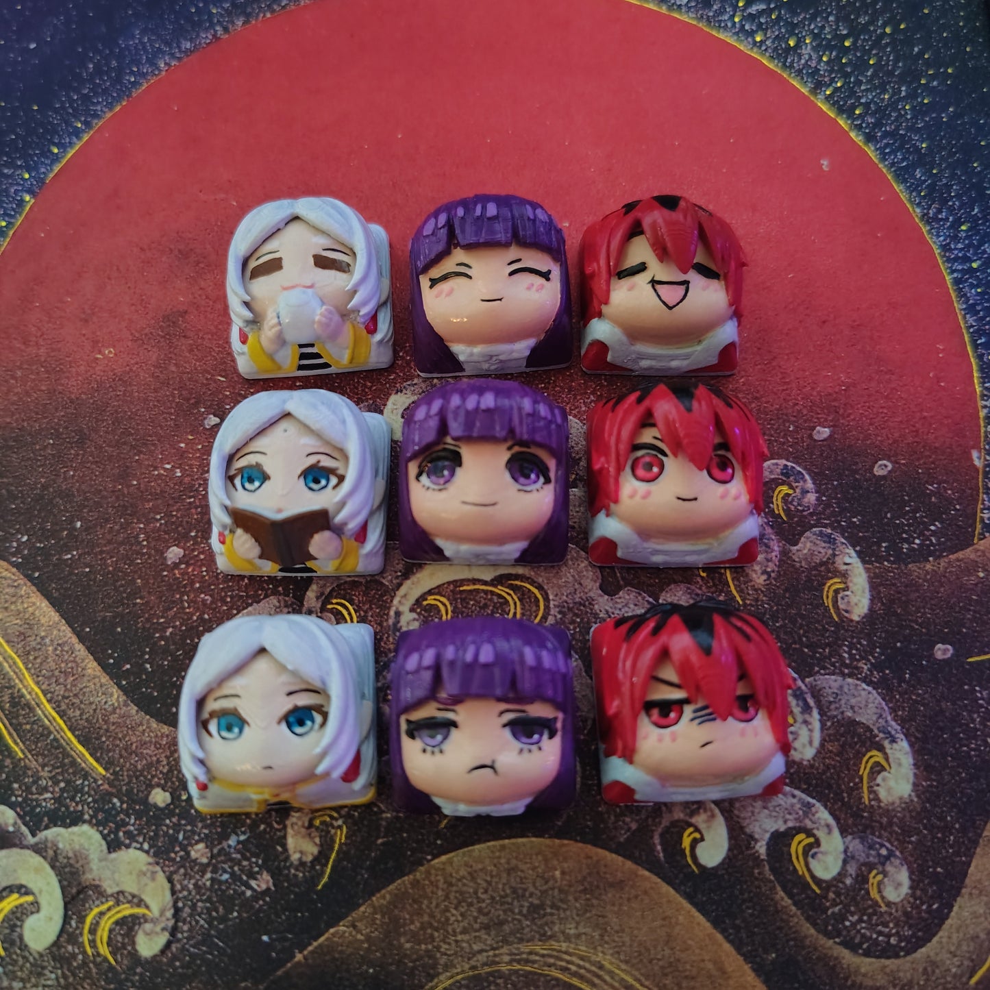 Sousu no FrierenCustom Keycap Set - 3D Printed and Hand Painted - Model by Nomnom Figures