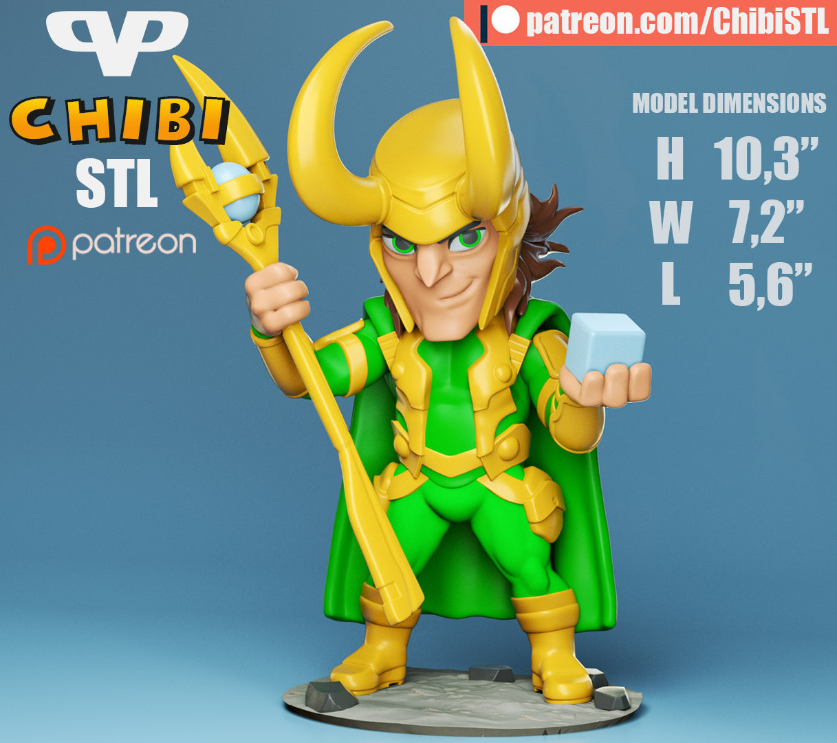 Loki - Unassembled and Unpainted Garage Kit - Model Designed by ChibiSTL