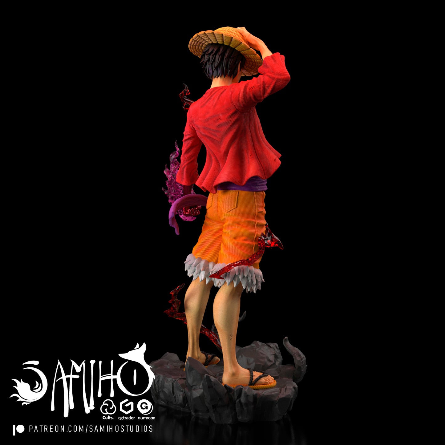 Luffy - Unassembled and Unpainted Garage Kit - Model Designed by Samiho Studios