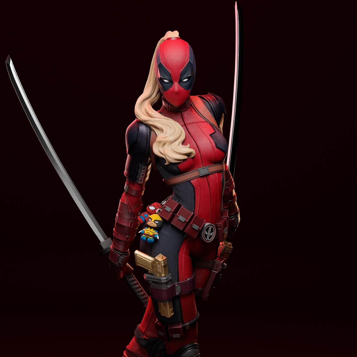 Lady Deadpool - Unassembled and Unpainted Garage Kit - Model Designed by Abe3d/DePaula