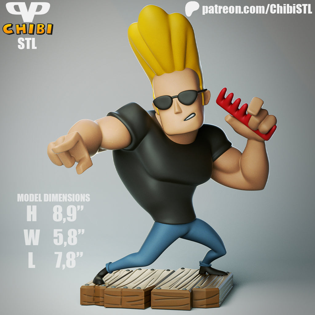 Johnny Bravo - Unassembled and Unpainted Garage Kit - Model Designed by ChibiSTL