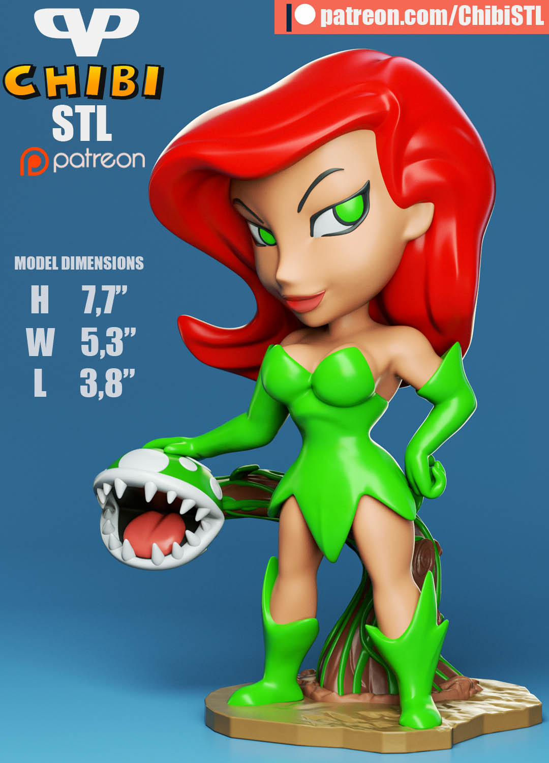 Posion Ivy - Unassembled and Unpainted Garage Kit - Model Designed by ChibiSTL