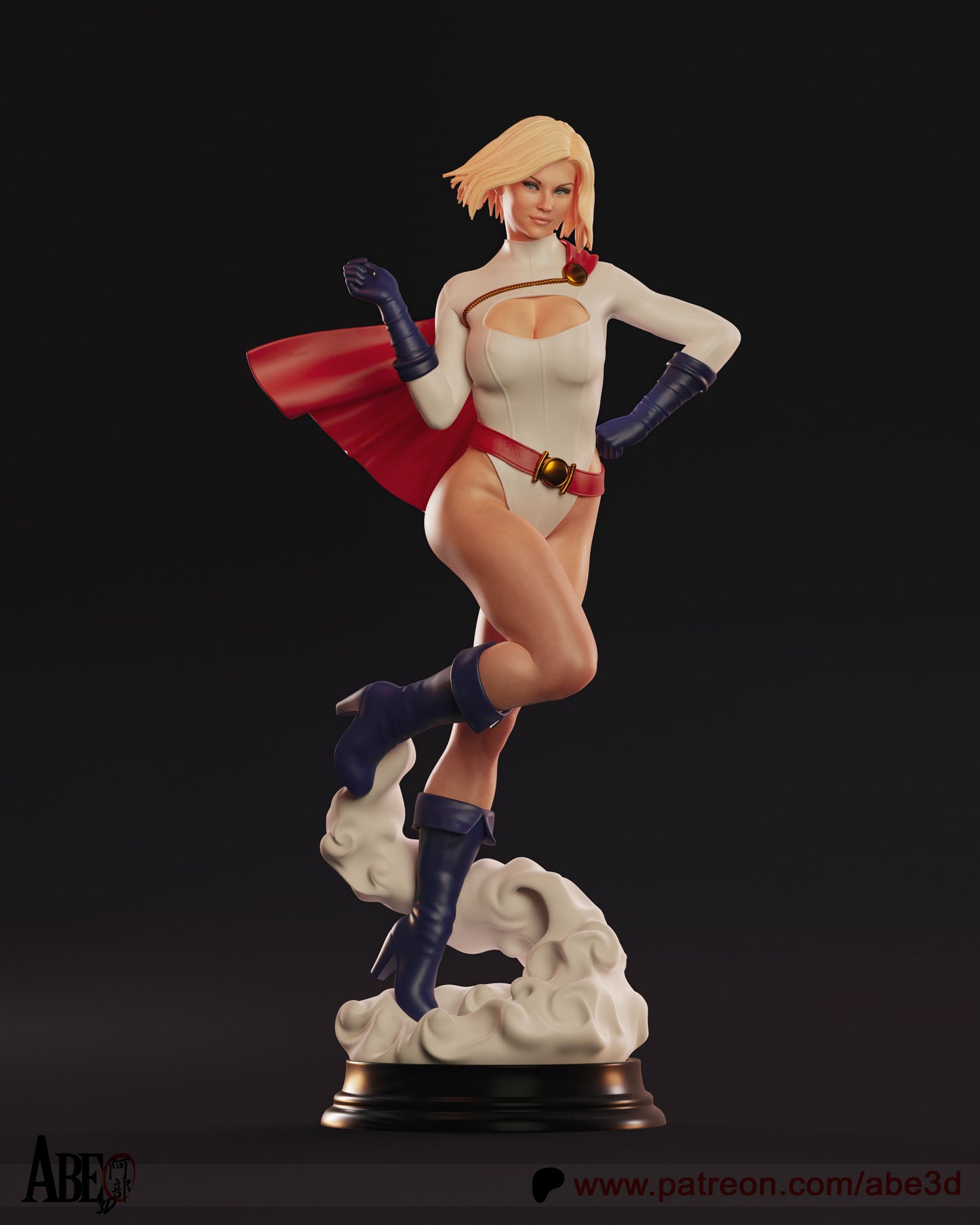 Powergirl - Unassembled and Unpainted Garage Kit - Model Designed by Abe3d