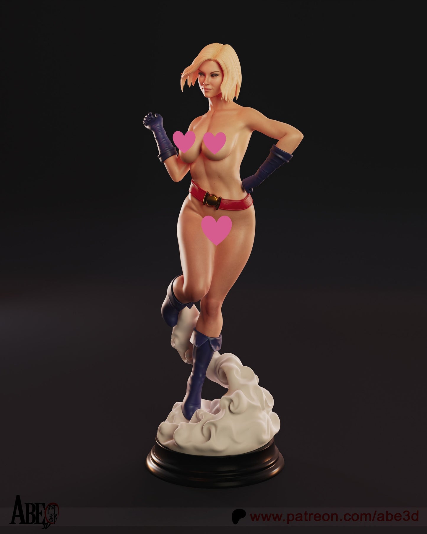 Powergirl NSFW - Unassembled and Unpainted Garage Kit - Model Designed by Abe3d