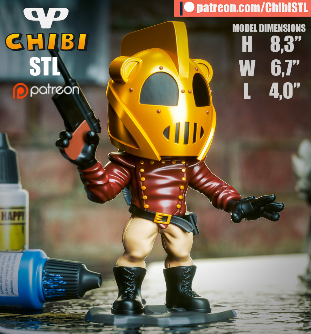 Rocketeer - Unassembled and Unpainted Garage Kit - Model Designed by ChibiSTL