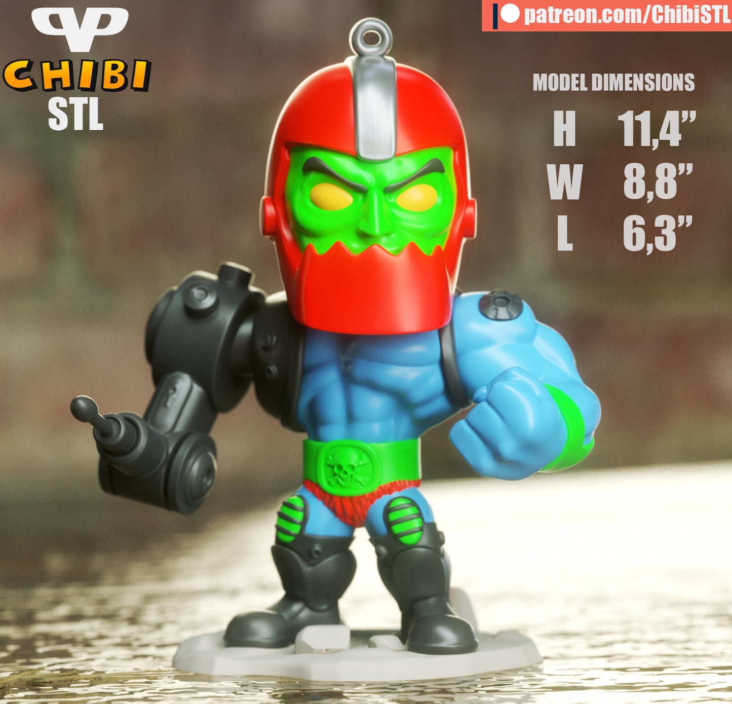Trapjaw - Unassembled and Unpainted Garage Kit - Model Designed by ChibiSTL