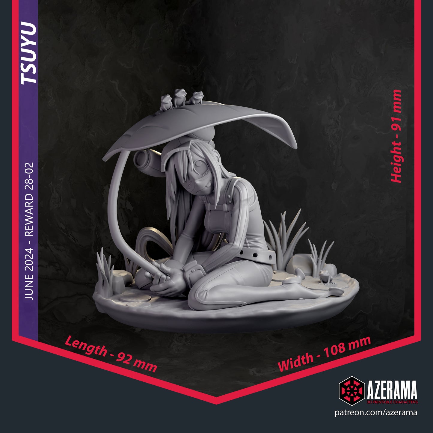 Tsuyu - Unassembled and Unpainted Garage Kit - Model Designed by Azerama