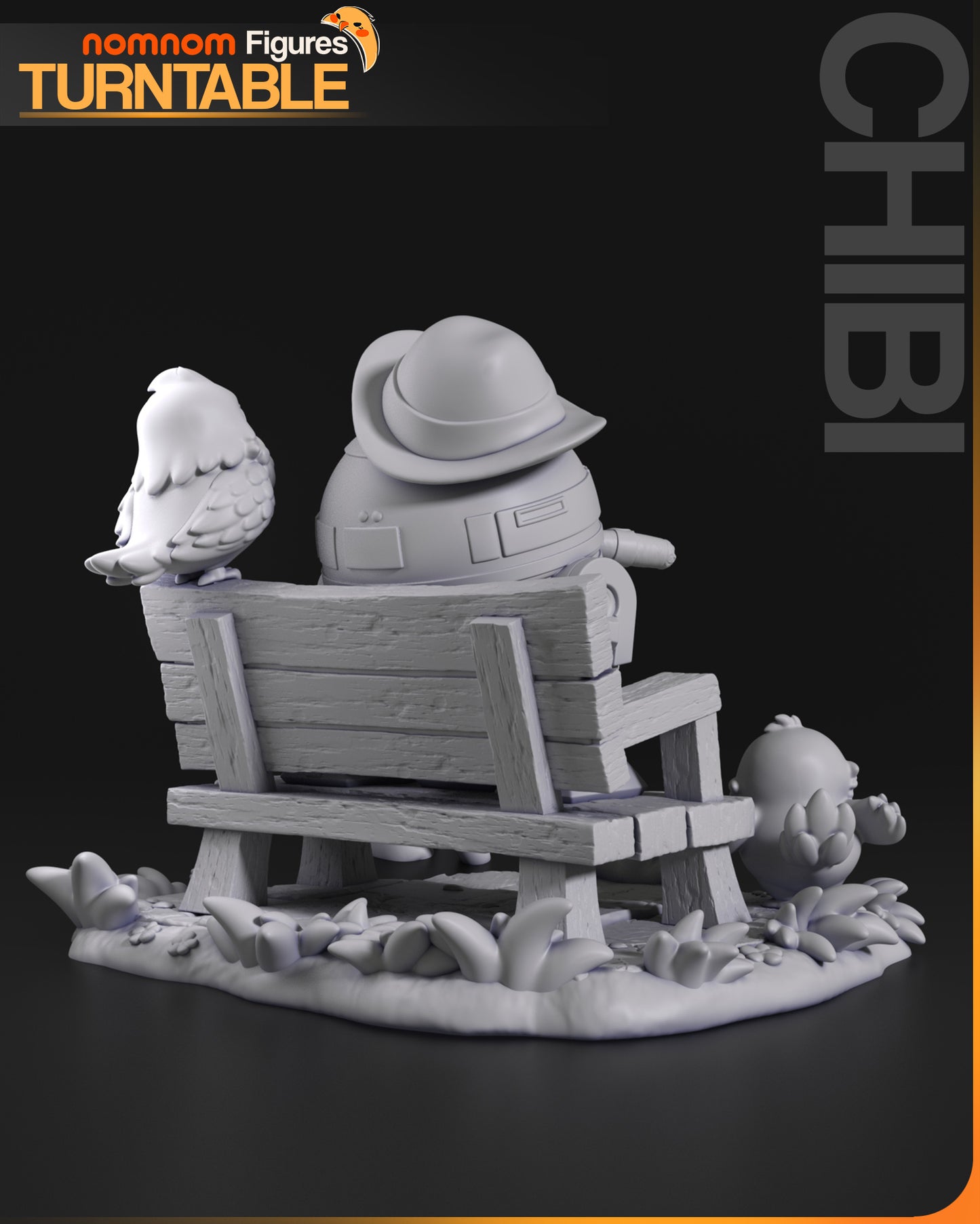 Chibi R2D2 - Unassembled and Unpainted Garage Kit - Model Designed by NomNom Figures