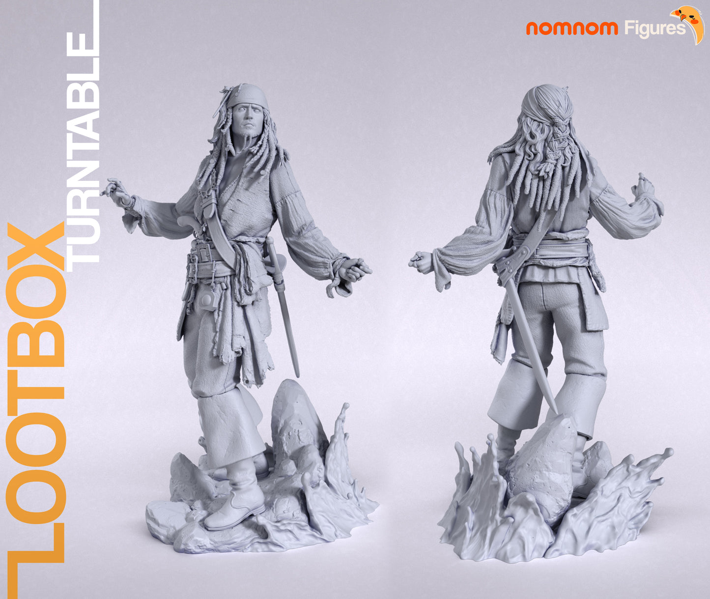 Jack Sparrow - Unassembled and Unpainted Garage Kit - Model Designed by Nomnom Figures