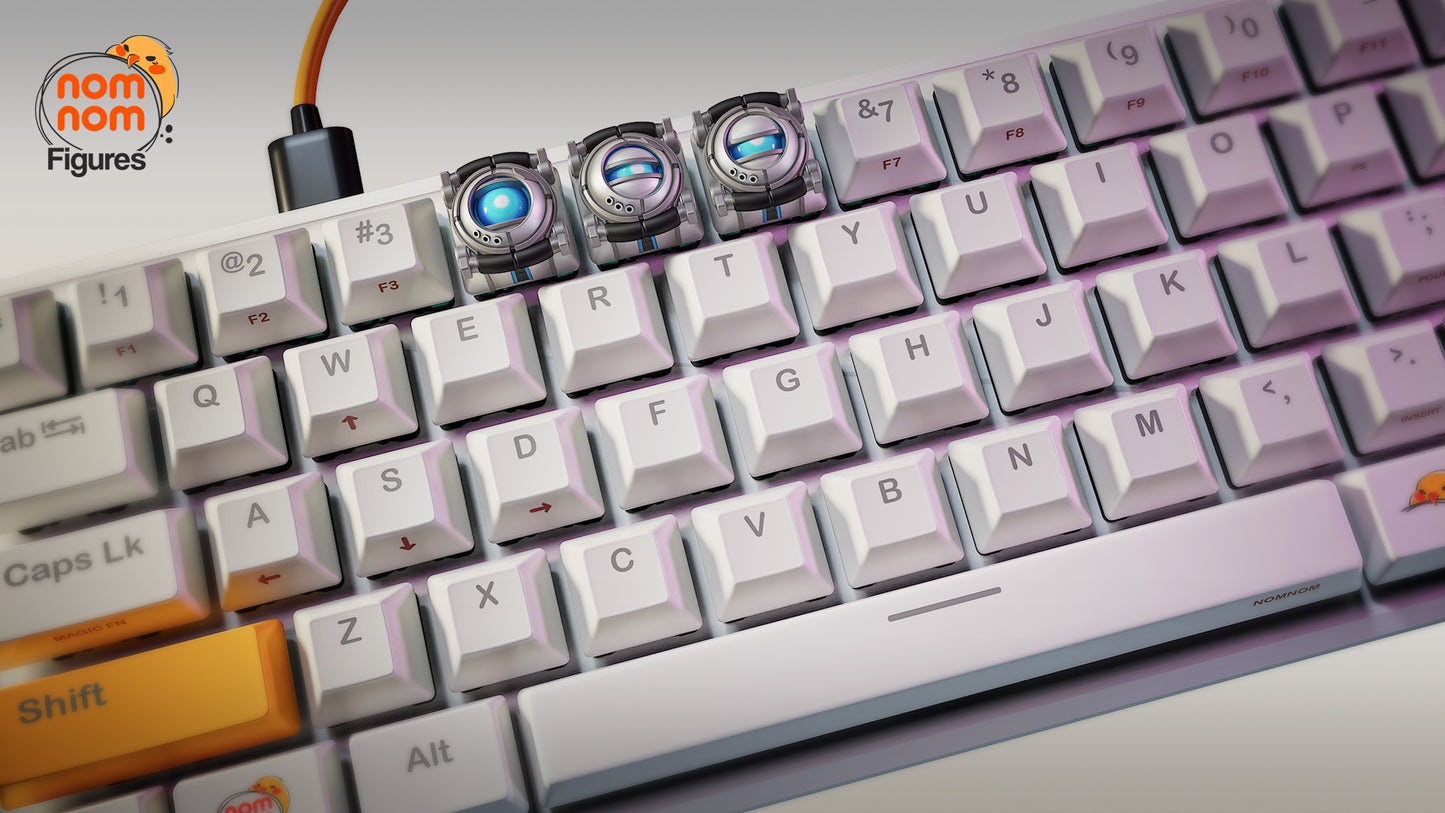 Wheatly KeyCaps - UNPAINTED - Model Designed by NomNom Figures