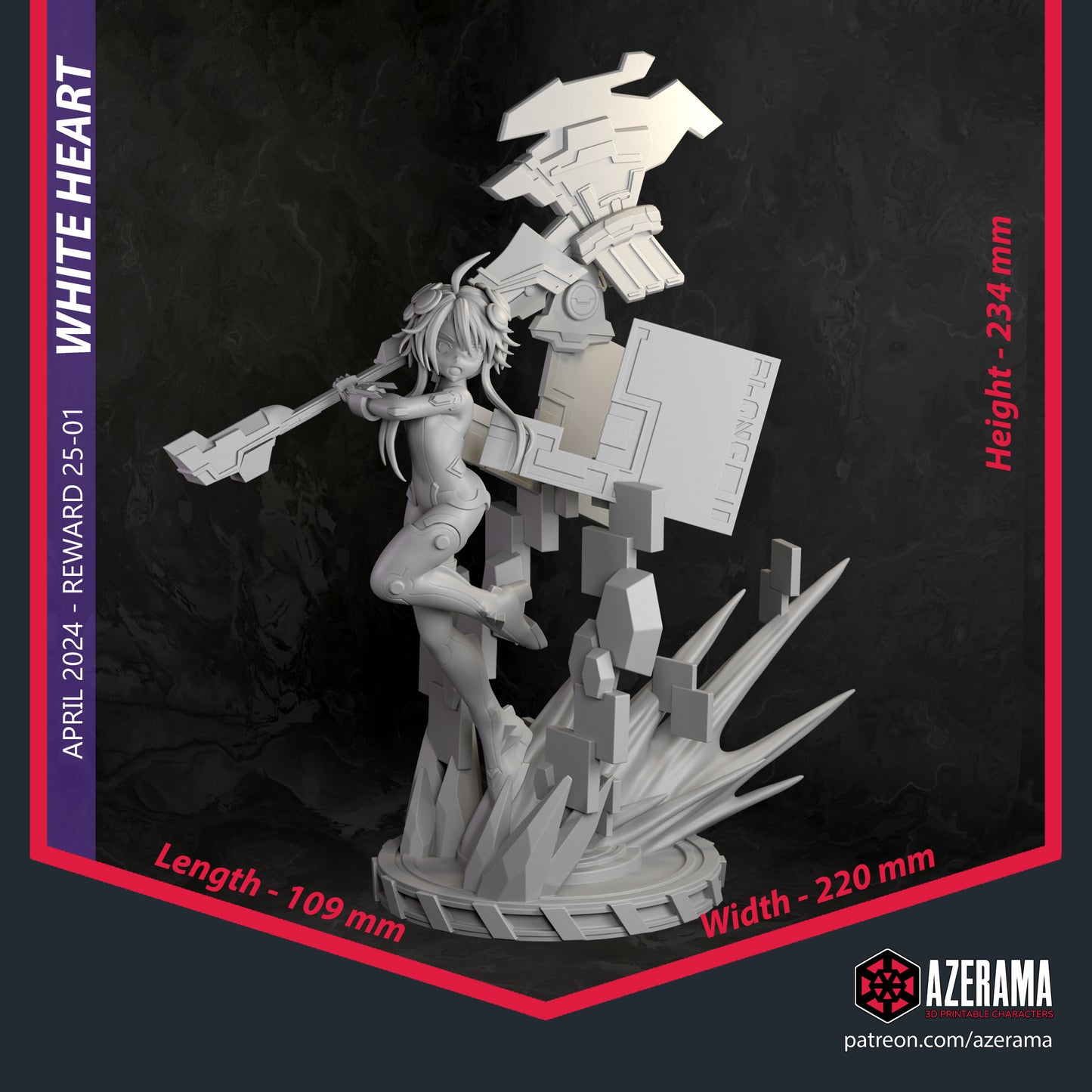 White Heart - Unassembled and Unpainted Garage Kit - Model Designed by Azerama
