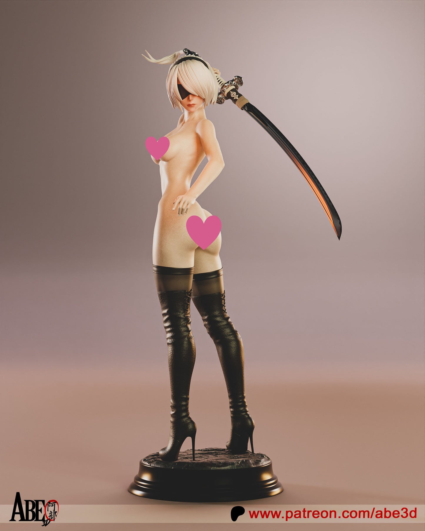 2B NSFW - Unassembled and Unpainted Garage Kit - Model Designed by Abe3D