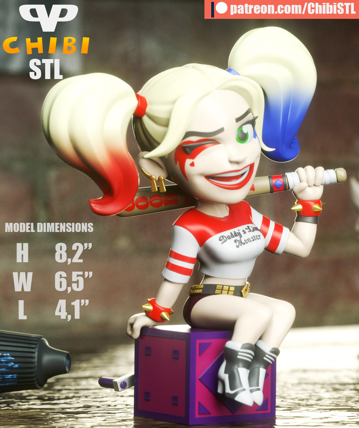 Harley - Unassembled and Unpainted Garage Kit - Model Designed by ChibiSTL