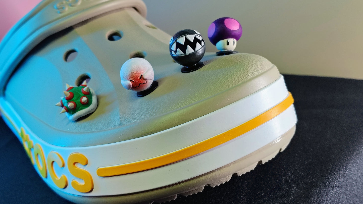 Mario Evil Shoe Charm Set - Printed and Painted