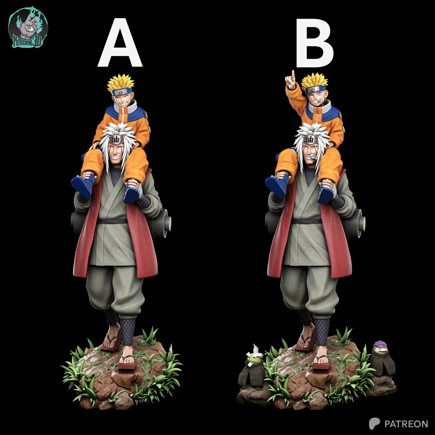 Naruto x Jiraya - Unassembled and Unpainted Garage Kit - Model Designed by Kaidan3D