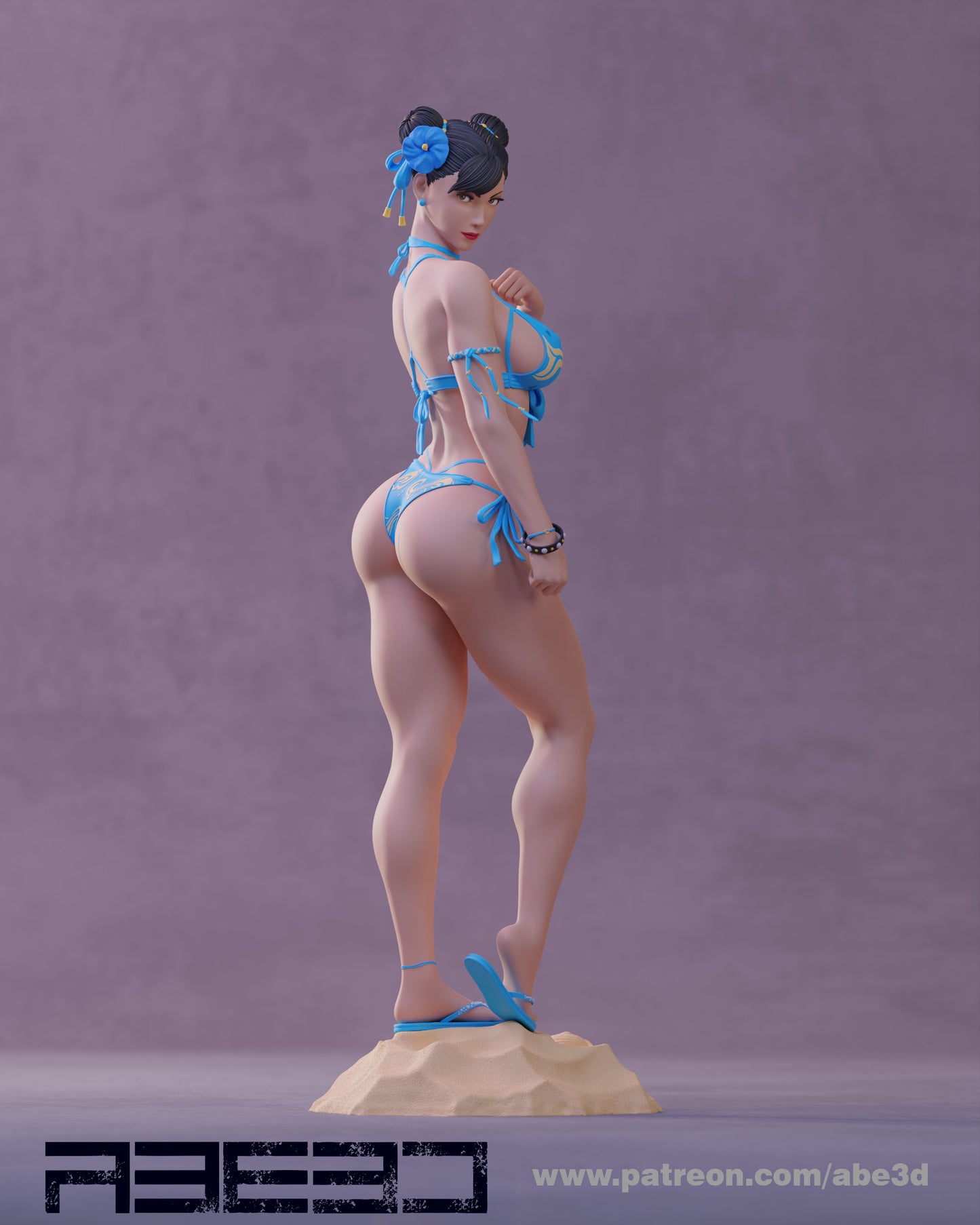 Chun Li SF5 Bikini (SKIRT INCLUDED)  - Unassembled and Unpainted Garage Kit - Model Designed by Abe3d