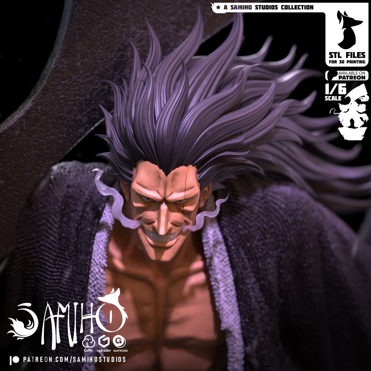 Kenpachi - Unassembled and Unpainted Garage Kit - Model Designed by Samiho Studios