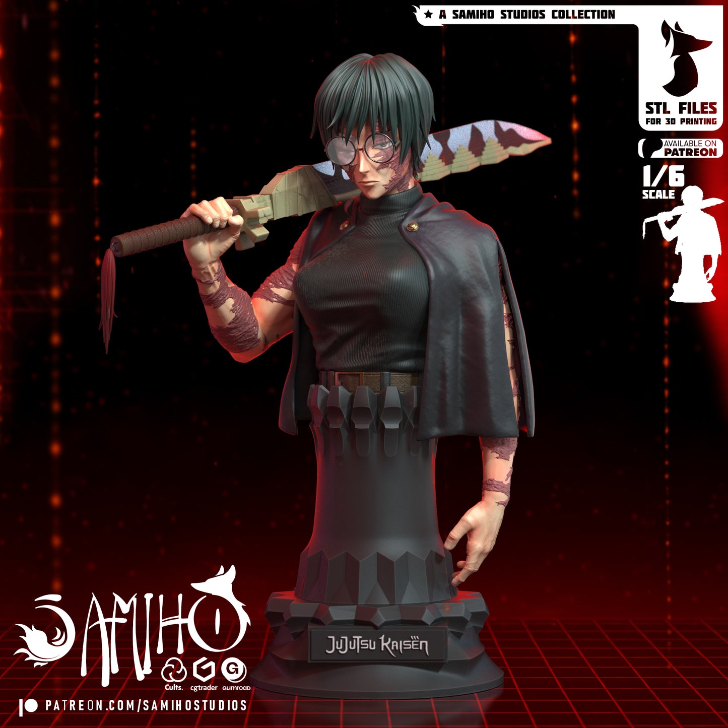 Maki Bust - Unassembled and Unpainted Garage Kit - Model Designed by Samiho Studios