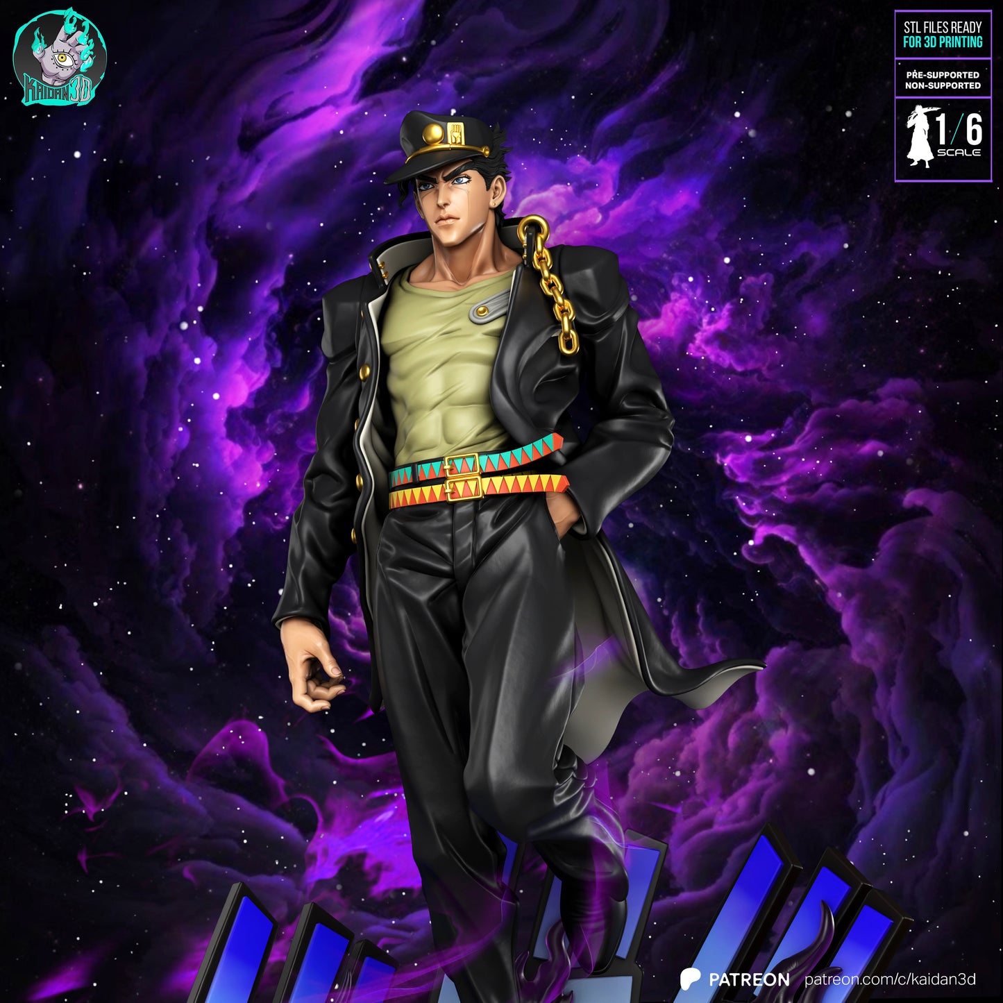 Jotaro - Unassembled and Unpainted Garage Kit - Model Designed by Kaidan3D