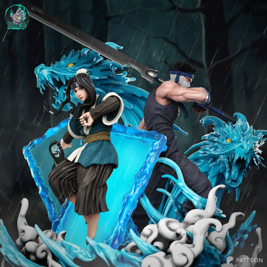 Haku x Zabuza - (HAKU FACE VARIANT INCLUDED) - Unassembled and Unpainted Garage Kit - Model Designed by Kaidan 3D