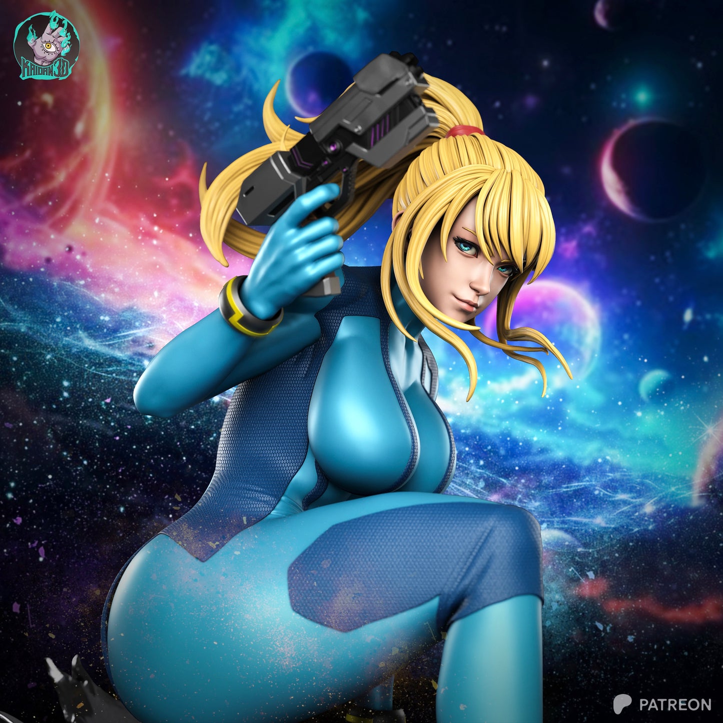 Samus - Unassembled and Unpainted Garage Kit - Model Designed by Kaidan3D