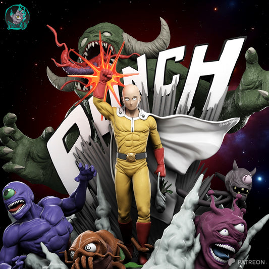 Saitama (FACE VARIANT INCLUDED) - Unassmbled and Unpainted Garage Kit - Model Designed by Kaidan3D