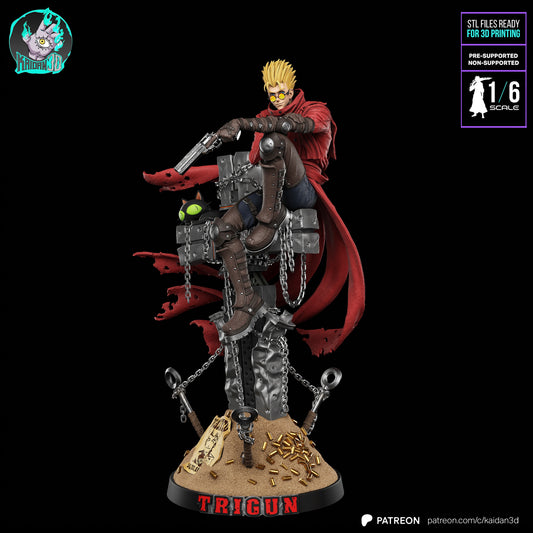 Vash (Head Variant Included) - Unassembled and Unpainted Garage Kit - Model Designed by Kaidan 3D