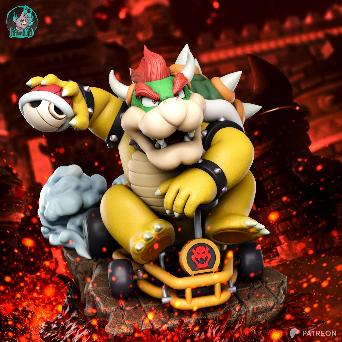 Bowser - Unassembled and Unpainted Garage Kit - Model Designed by Kaidan3D