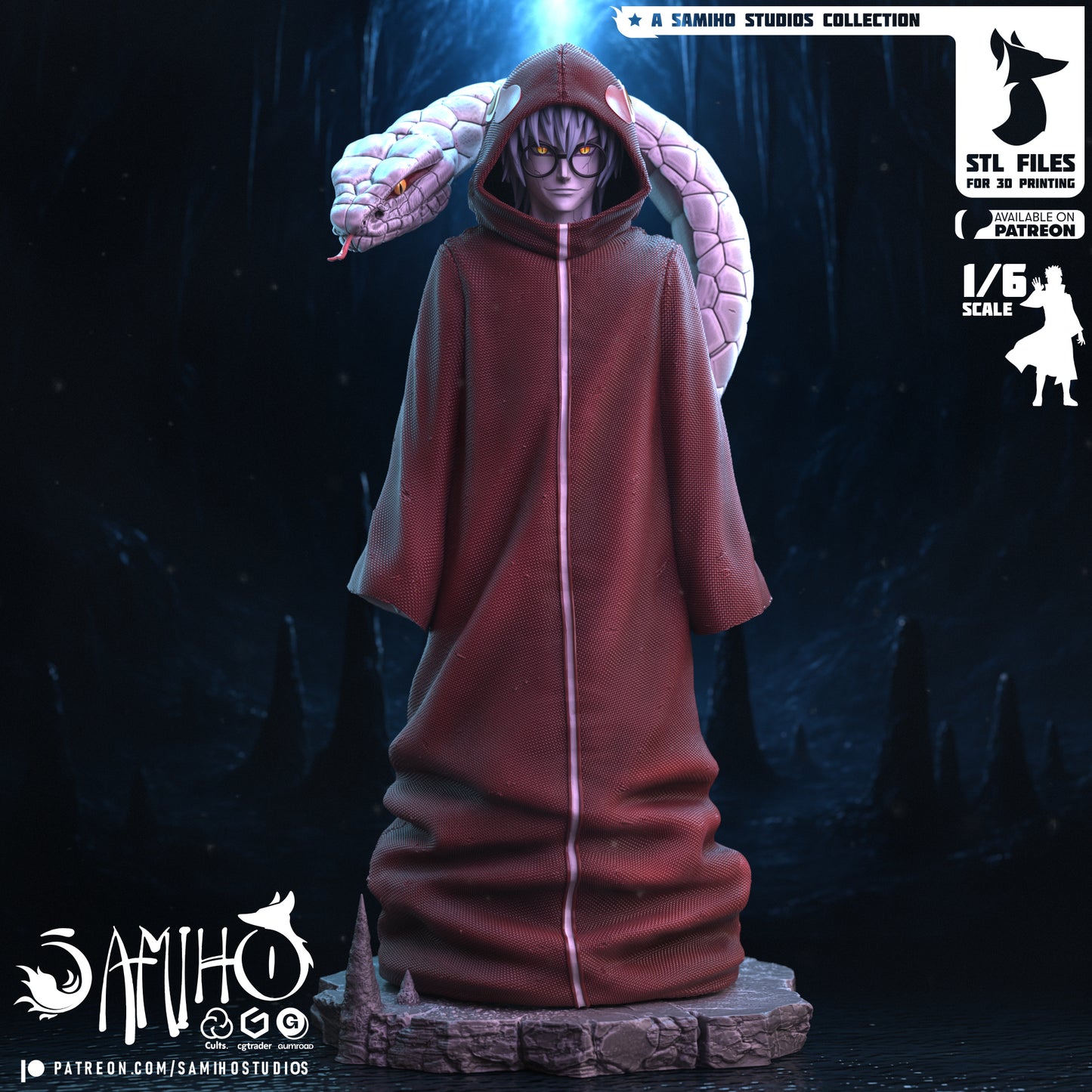 Kabuto - Edo Tensei - Unassembled and Unpainted Garage Kit - Model Designed by Samiho Studios