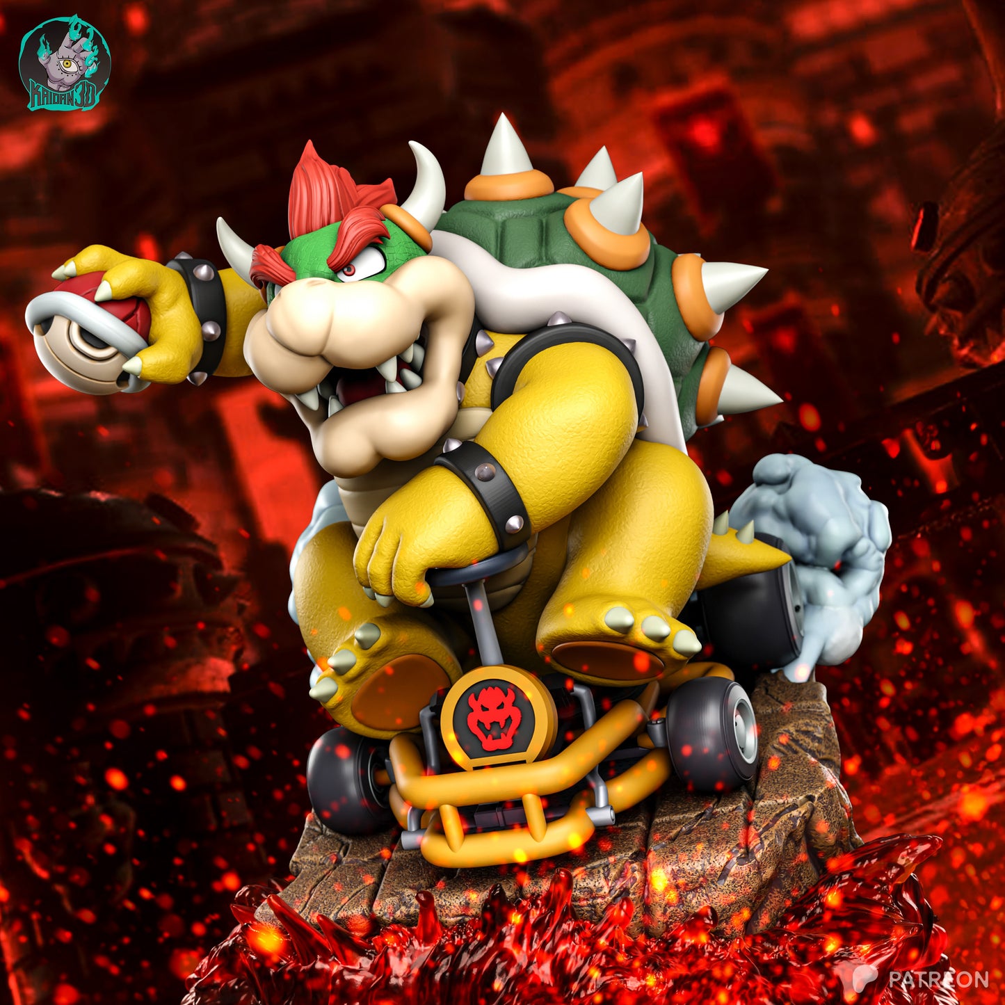 Bowser - Unassembled and Unpainted Garage Kit - Model Designed by Kaidan3D