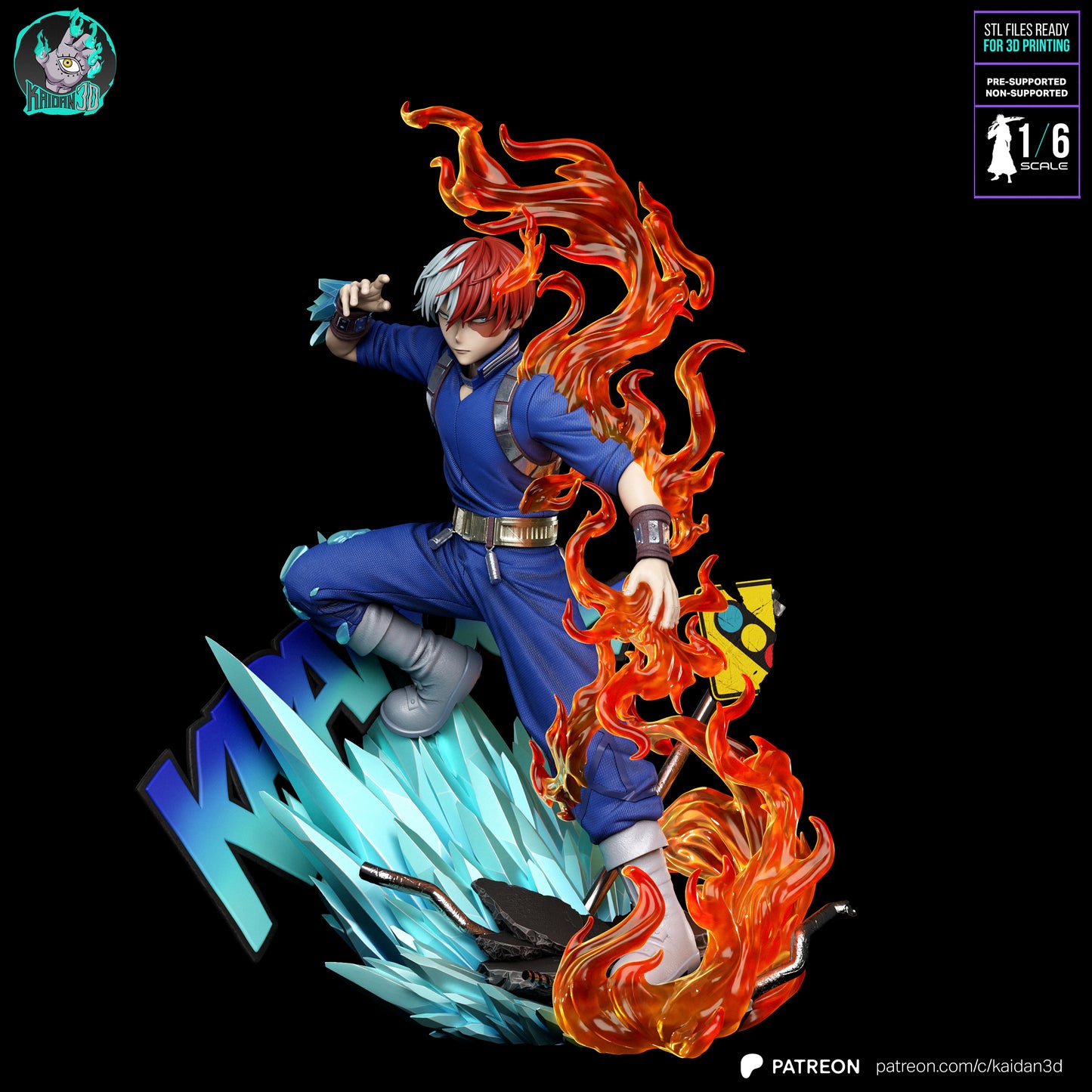 Shoto Todoroki - Unaseembled and Unpainted Garage Kit - Model Designed by Kaidan3D