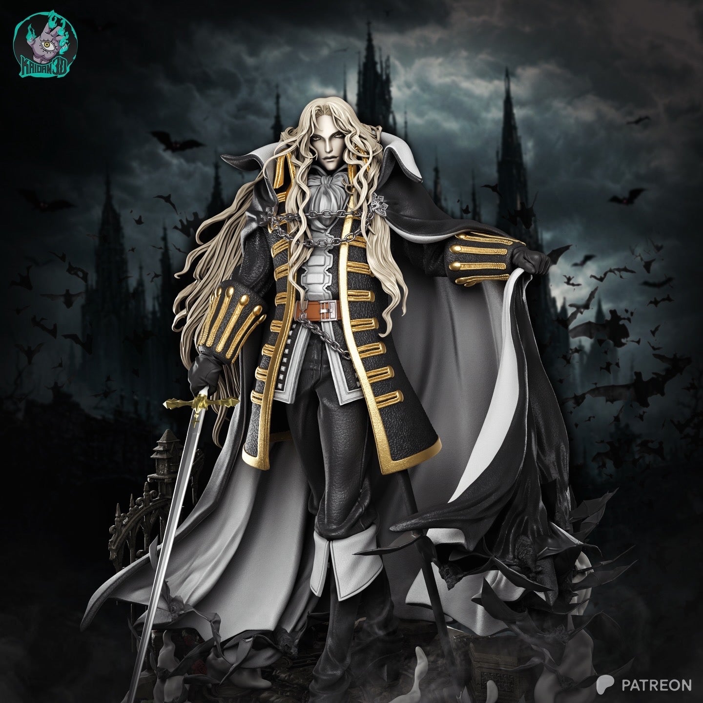 Alucard - Unassembled and Unpainted Garage Kit - Model Designed by Kaidan3D