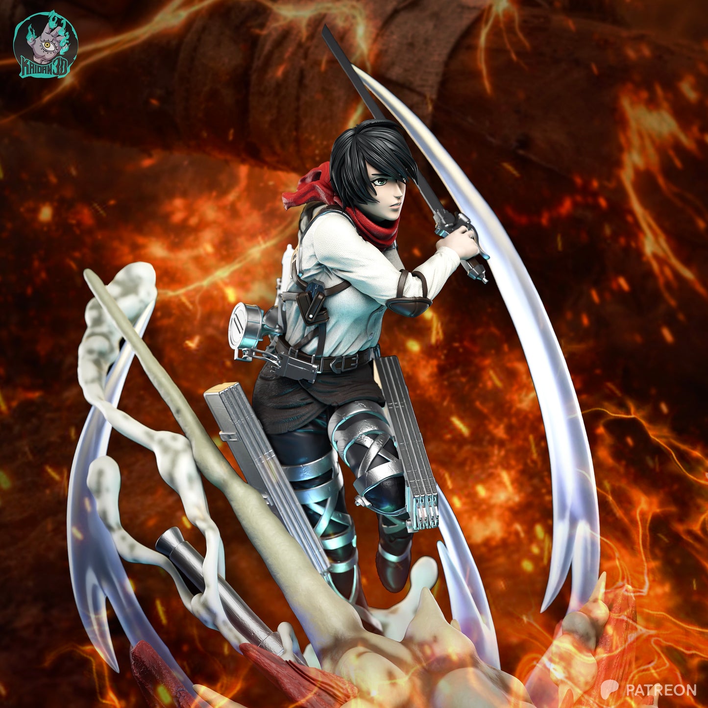 Mikasa - Unassembled and Unpainted Garage Kit - Model Designed by Kaidan3D