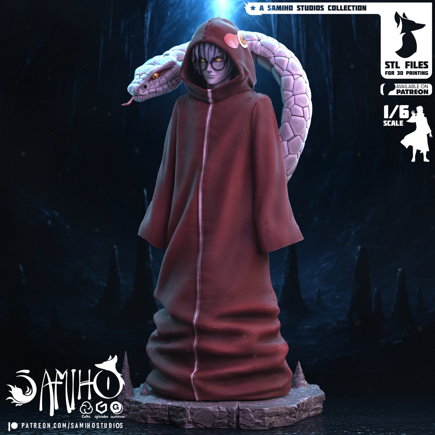 Kabuto - Edo Tensei - Unassembled and Unpainted Garage Kit - Model Designed by Samiho Studios