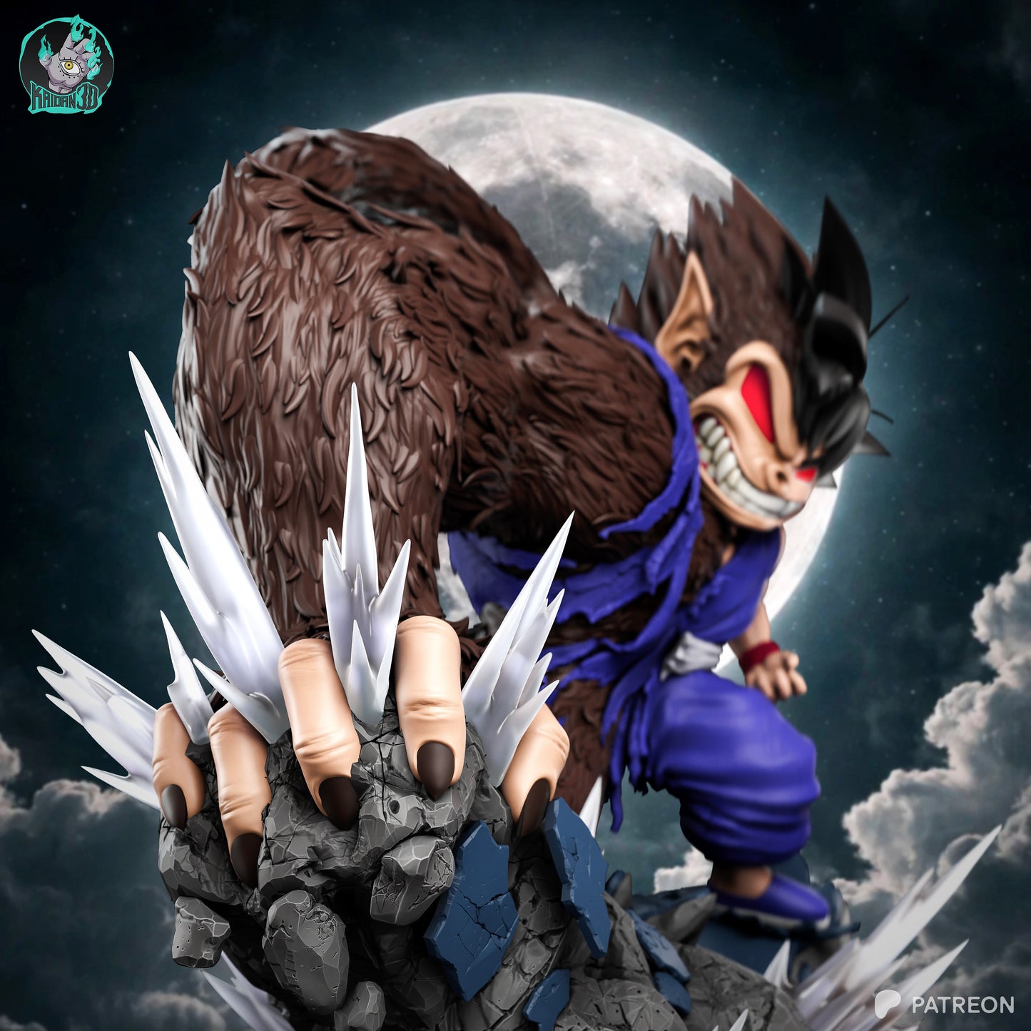 Goku (Mid-Transformation) - Unassembled and Unpainted Garage Kit - Model Designed by Kaidan3D