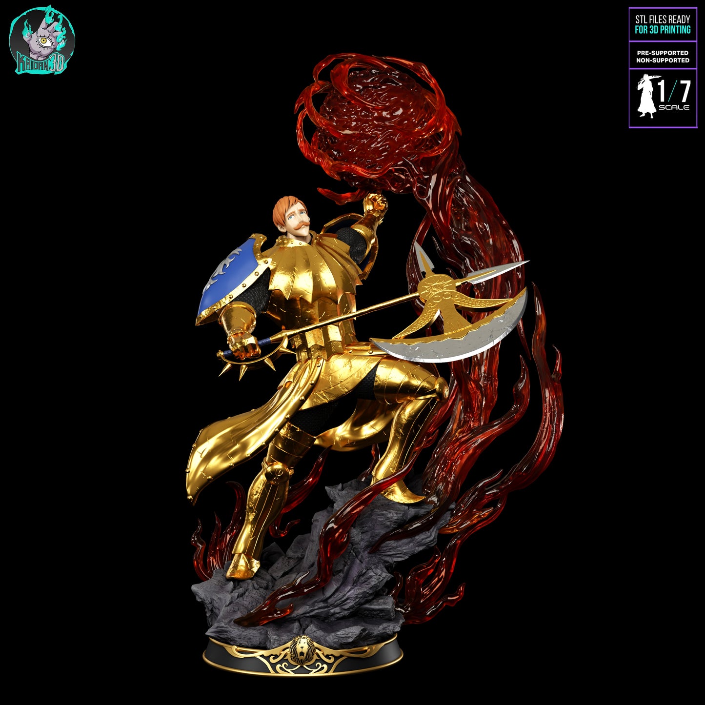Escanor - Unassembled and Unpainted Garage Kit - Model Designed by Kaidan3D