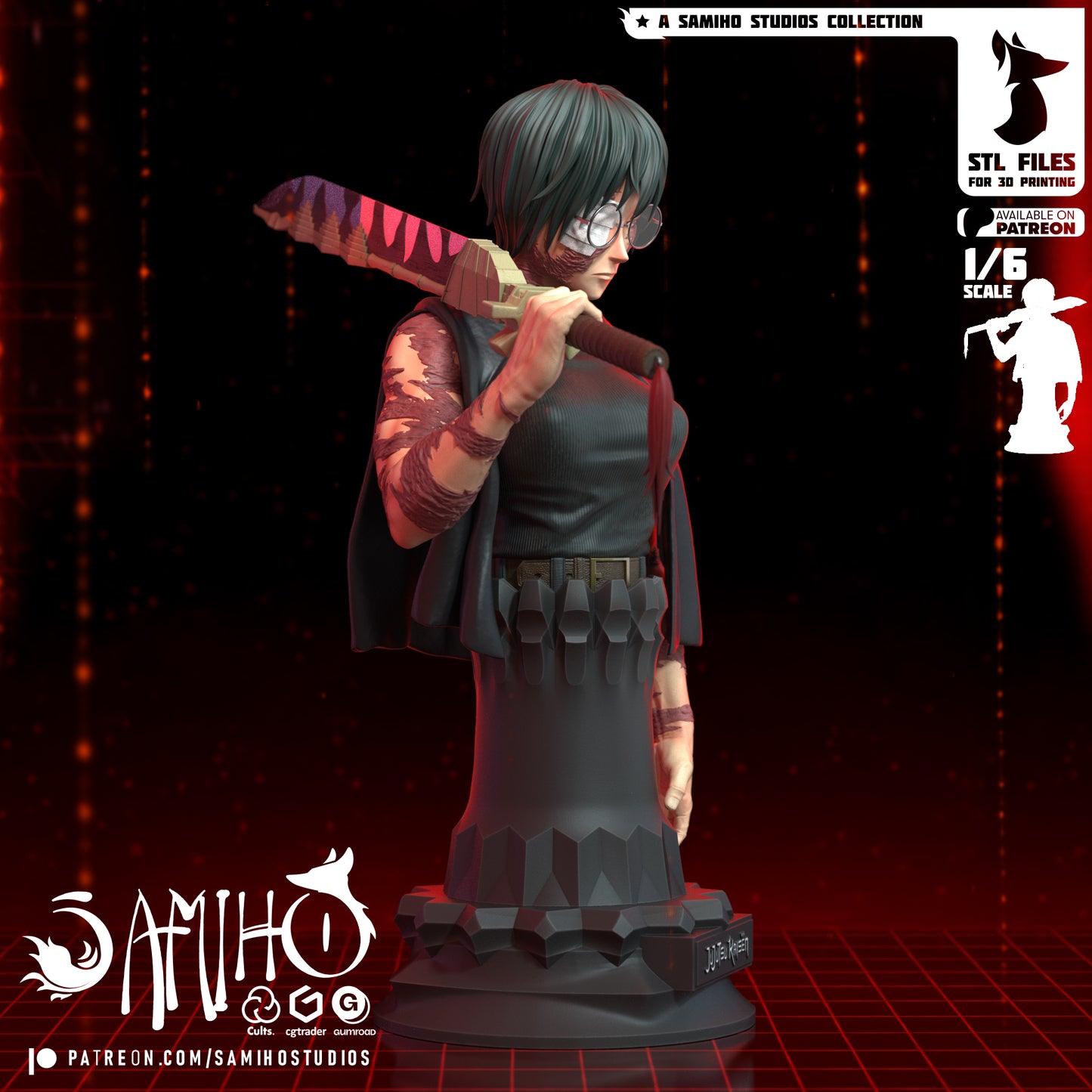 Maki Bust - Unassembled and Unpainted Garage Kit - Model Designed by Samiho Studios