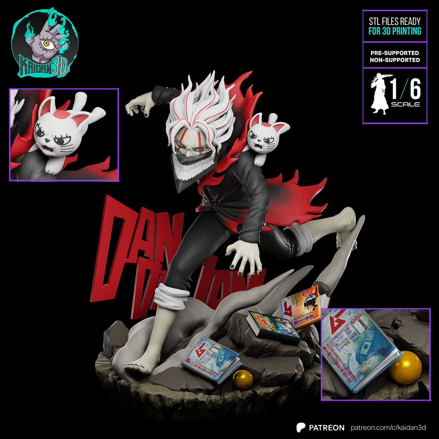 Okarun - (HEAD VARIANTS INCLUDED) Unassembled and Unpainted Garage Kit - Model Designed by Kaidan3D