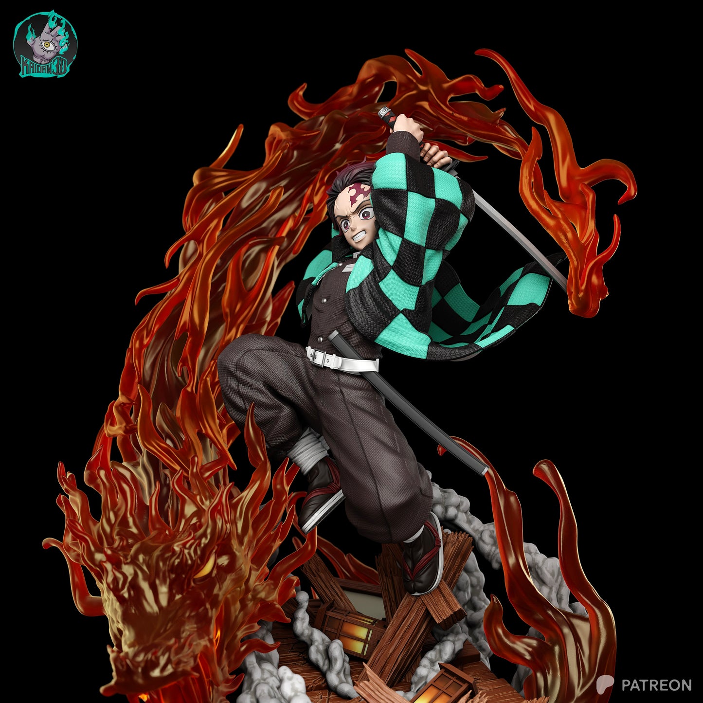 Tanjiro - Unassembled and Unpainted Garage Kit - Model Designed by Kaidan3D