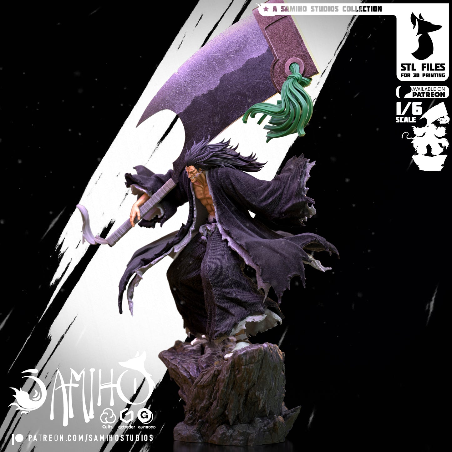 Kenpachi - Unassembled and Unpainted Garage Kit - Model Designed by Samiho Studios